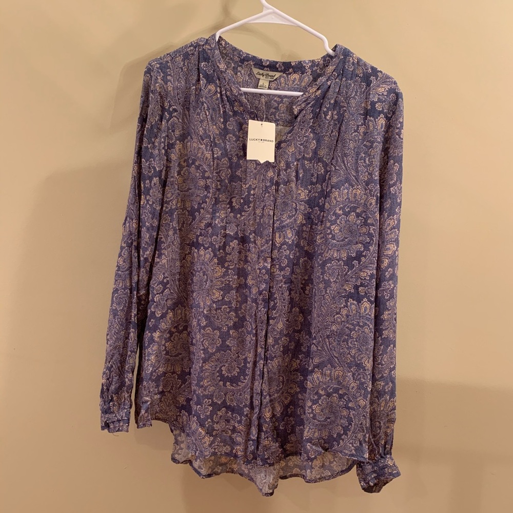 Lucky Brand Textured Paisley Top
